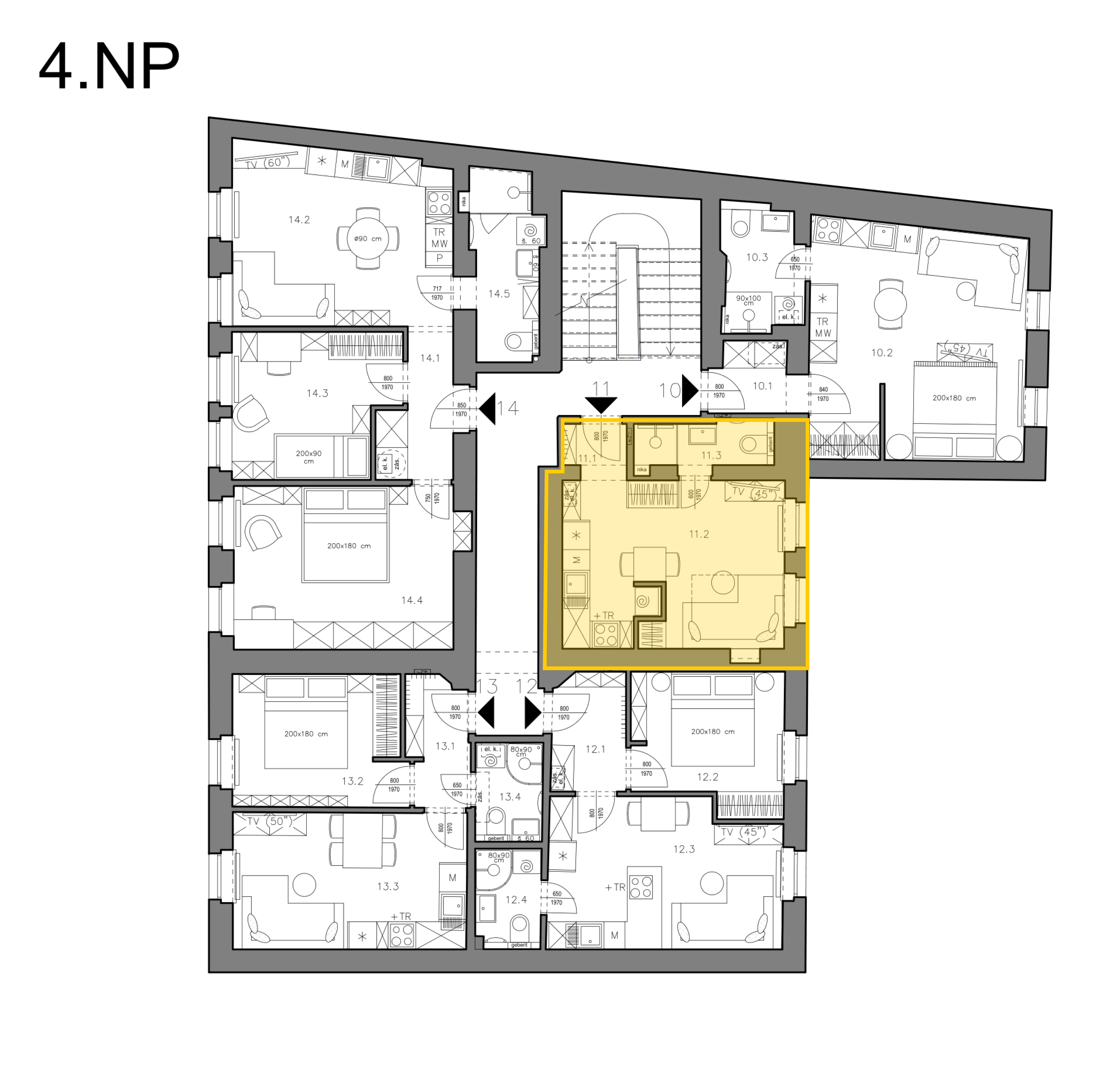 Byt 11 — umístění v 4.NP