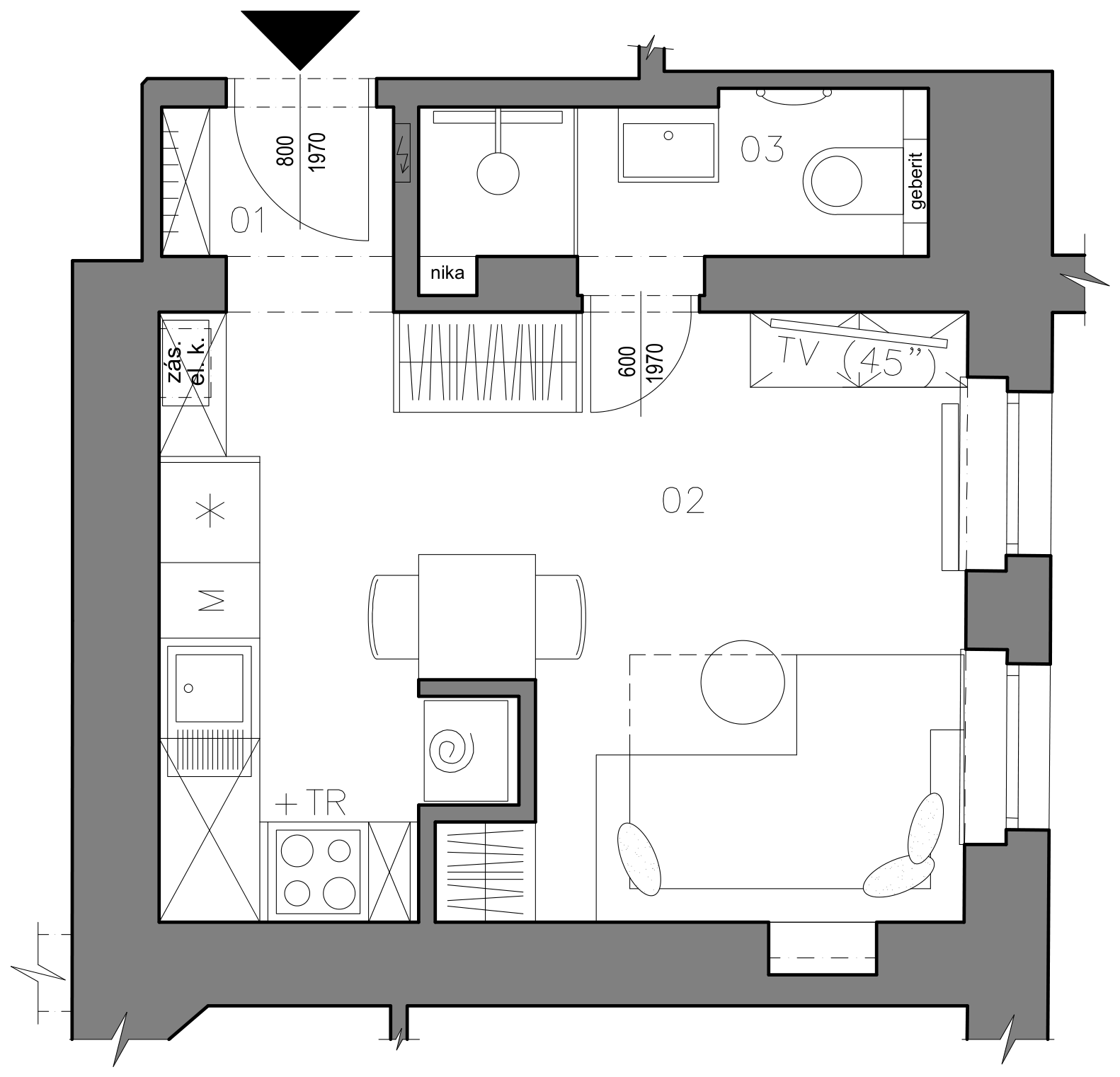 Byt 11 — půdorys dispozice