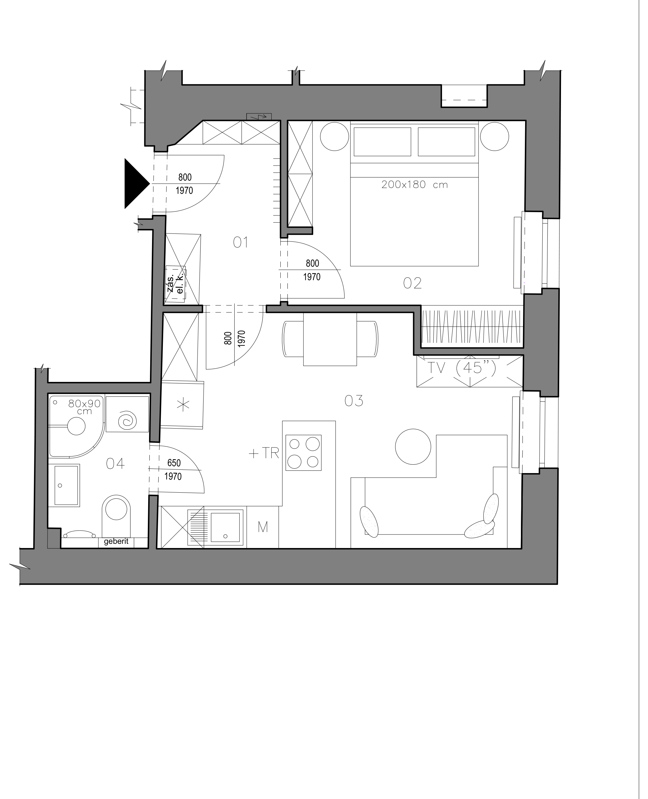 Byt 12 — půdorys dispozice