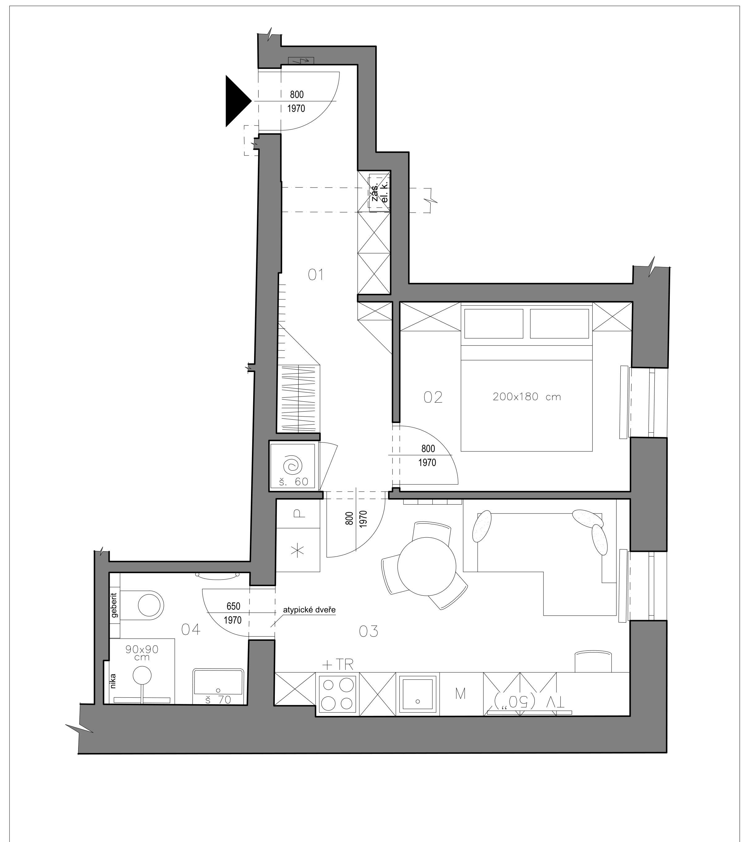 Byt 18 — půdorys dispozice