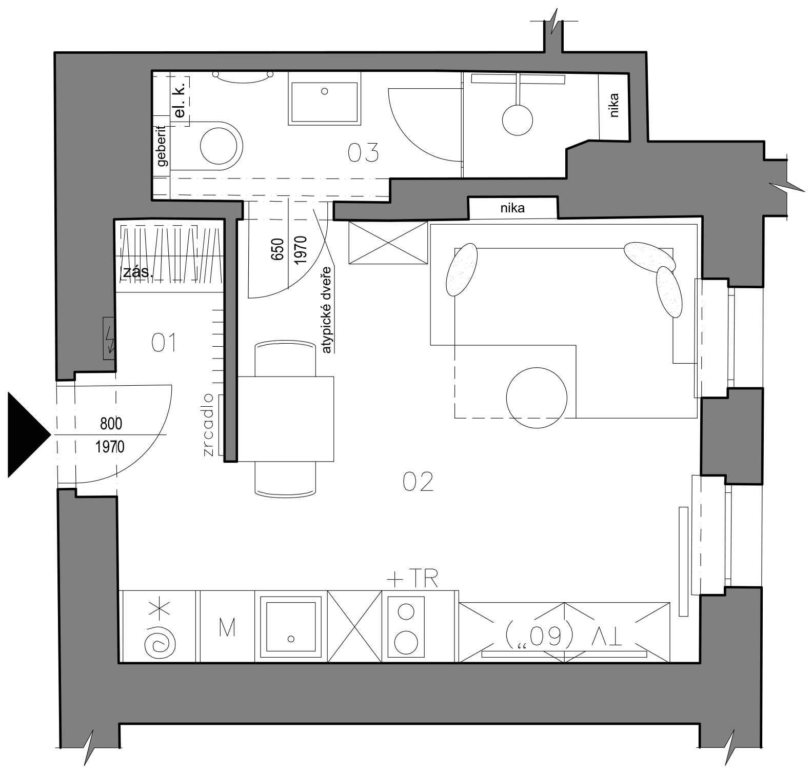 Byt 6 — půdorys dispozice