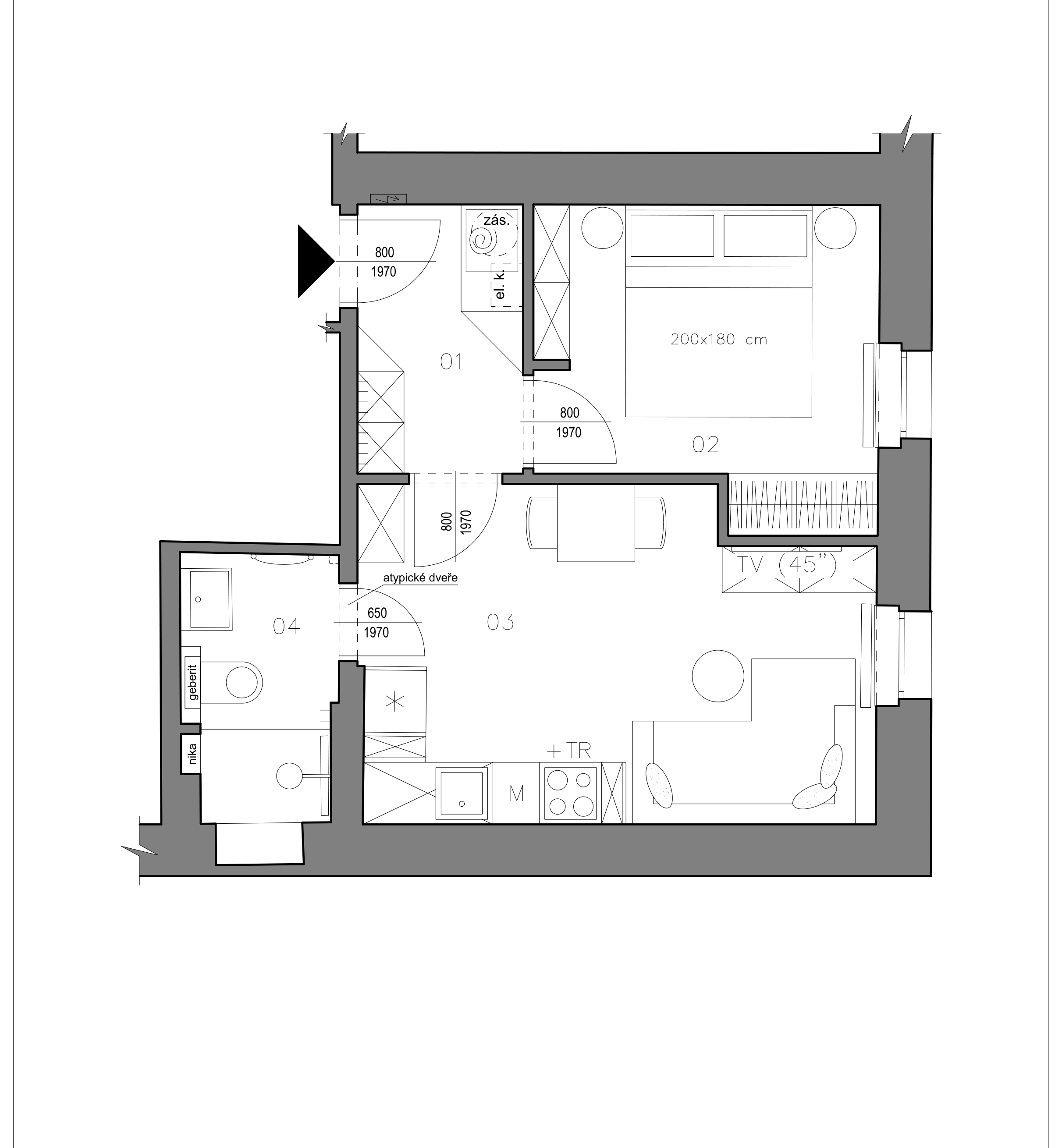 Byt 7 — půdorys dispozice